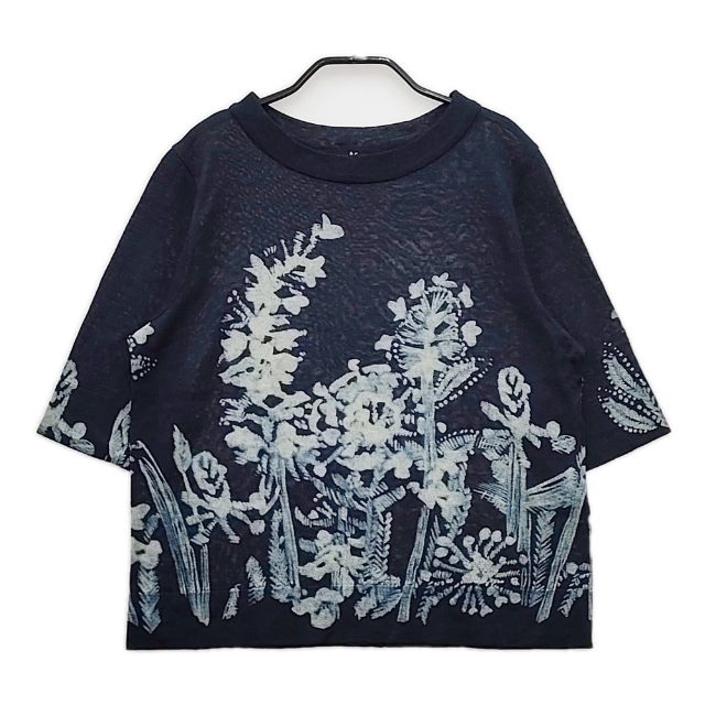 45Rのインディゴギマニットアート更紗Tシャツ